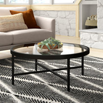 Round glass deals coffee table wayfair